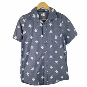 Cat & Jack Blue Stars Button Down M